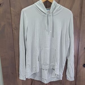 Weatherproof Vintage Sage Green Gingham Knit Hoodie Cover Up L